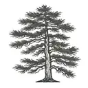   cedar tree silhouette with a whippoorwill  tattoo design idea