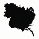 cedar tree with a whipporwill and cornstalk growing tattoo design idea