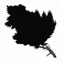 cedar tree with a whipporwill and cornstalk growing tattoo design idea