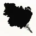 cedar tree with a whipporwill and cornstalk growing tattoo design idea