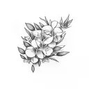 Oleander with books tattoo design idea