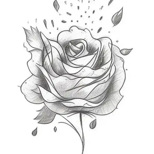 A sketch-style tattoo of a vibrant bouquet of flowers emerging from a cloud, paying tribute to your beloved mother who will forever be in your heart. tattoo design idea