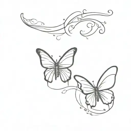 butterfly with cc initials hidden within tattoo design idea