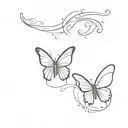 butterfly with cc initials hidden within tattoo design idea
