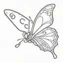 butterfly with cc initials hidden within tattoo design idea