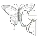 butterfly with cc initials hidden within tattoo design idea