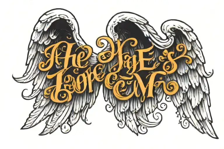 Hope is written between two white angel wings and x under the right angel wing y is written under the left angel wing tattoo design idea