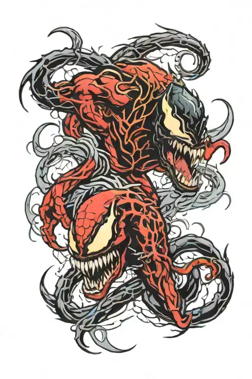 venom and carnage  tattoo design idea