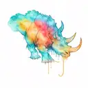 triceratops outline tattoo design idea