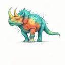 triceratops outline tattoo design idea