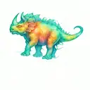 triceratops outline tattoo design idea