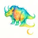 triceratops outline tattoo design idea