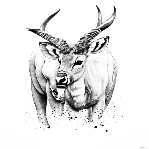 south Africa's big five along with a springbok and a south African flag tattoo design idea