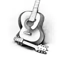 guitar & Cajon tattoo design idea