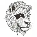 lion head half dead  tattoo design idea