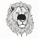 lion head half dead  tattoo design idea