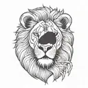 lion head half dead  tattoo design idea