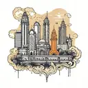 Mumbai skyline with a subtle tattoo design idea