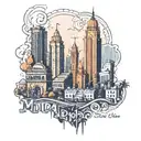 Mumbai skyline with a subtle tattoo design idea