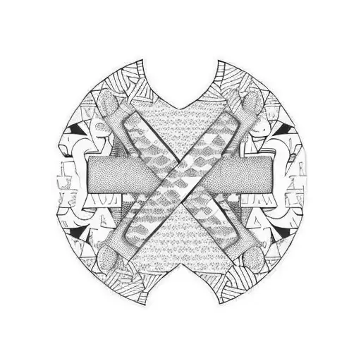 incorporate my initials PJS in an overlapping pattern in a cool font with geometric features tattoo design idea