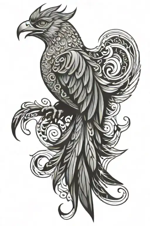 phoenician phoenix tattoo design idea