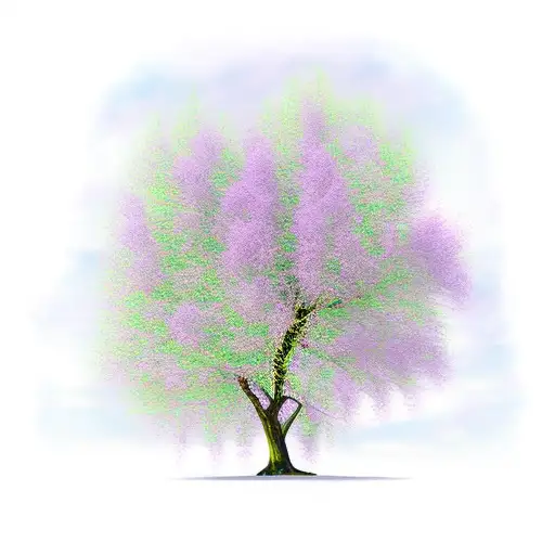 purple flowering willow tree tattoo design idea