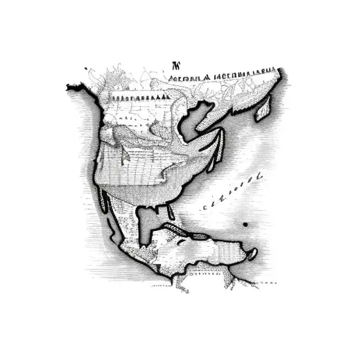 old map south america tattoo design idea