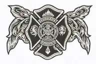 sergeant rank patch firefighter Maltese cross spartan tattoo design idea