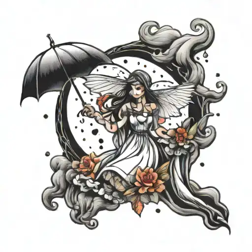 Never fear the storm   Learn to dance in the rain ☔️  tattoo design idea