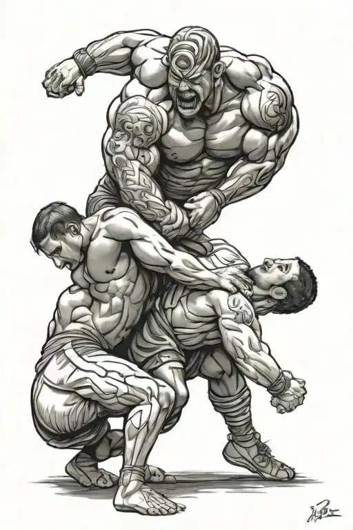 jacob wrestling god tattoo design idea