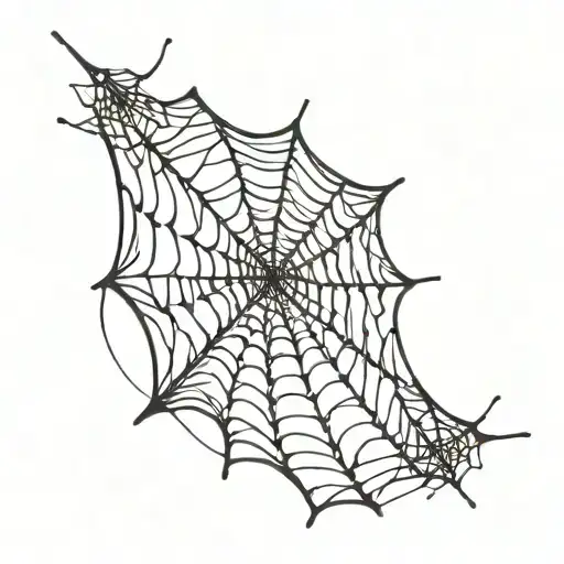 spider web and heart made tattoo design idea