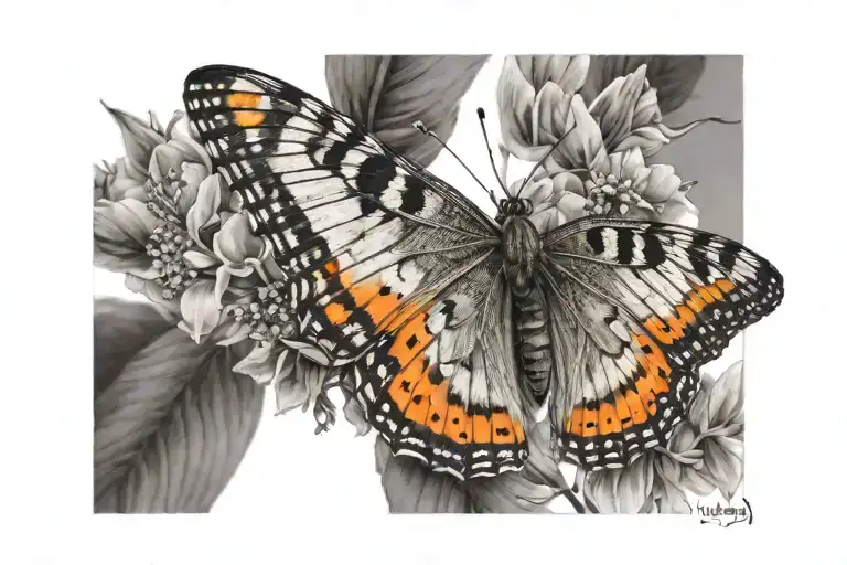butterfly in gentle flight representing new beginnings tattoo design idea