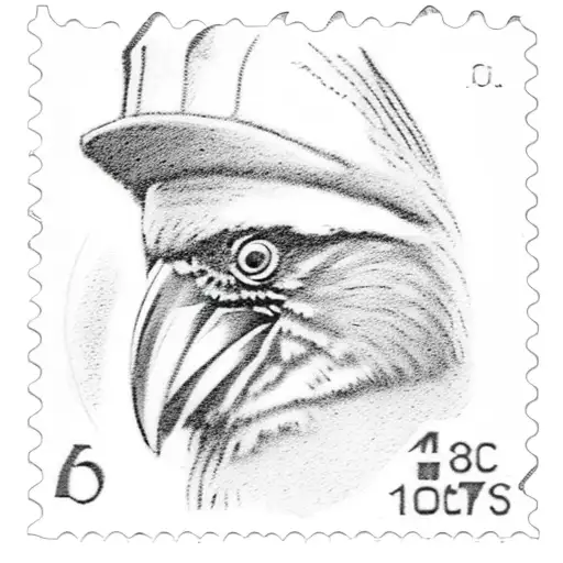 Ohio post stamp with a cardinal in it with red ink tattoo design idea