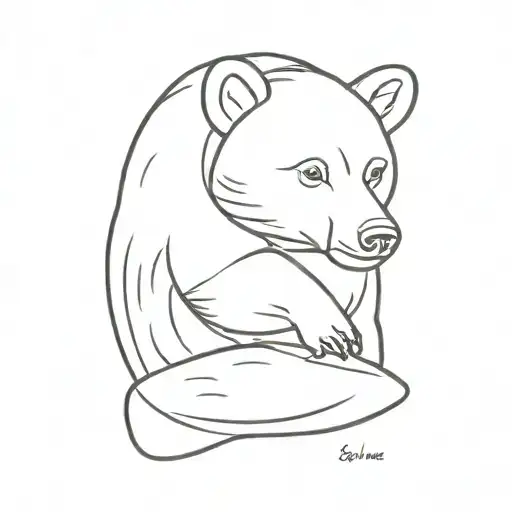 bear cub  tattoo design idea