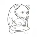 bear cub  tattoo design idea