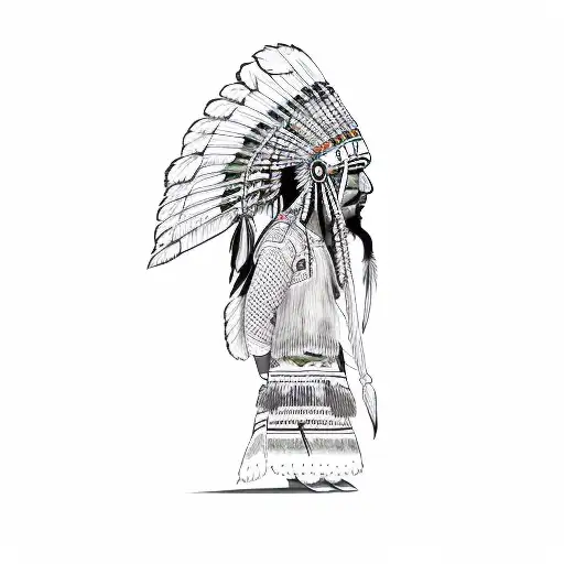 an indian chief tattoo design idea