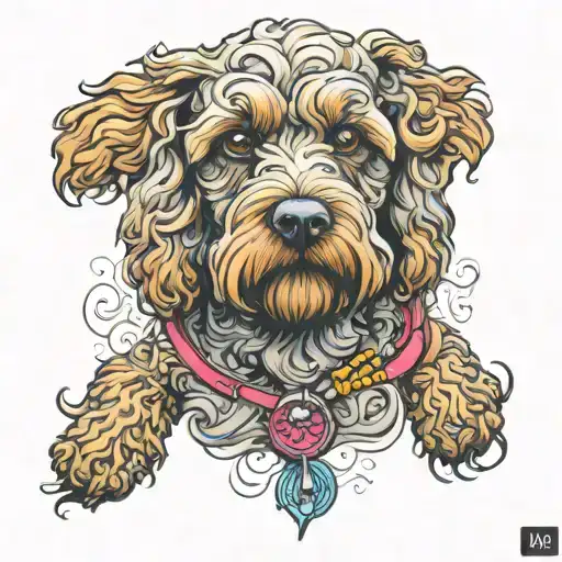 cockapoo tattoo design idea
