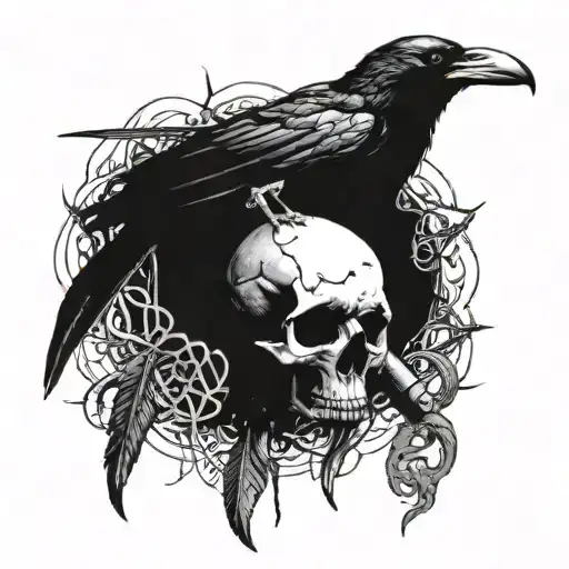 $uicideboy$ symbol and raven skull tattoo design idea