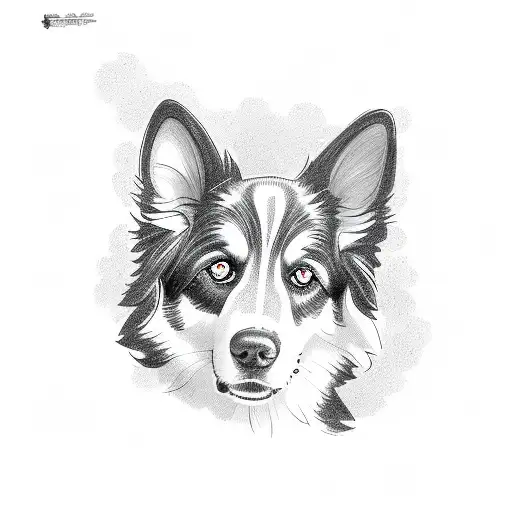 boy named Oscar + Boarder Collie tattoo design idea