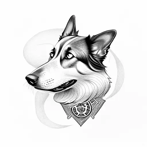 Oscar + Boarder Collie tattoo design idea
