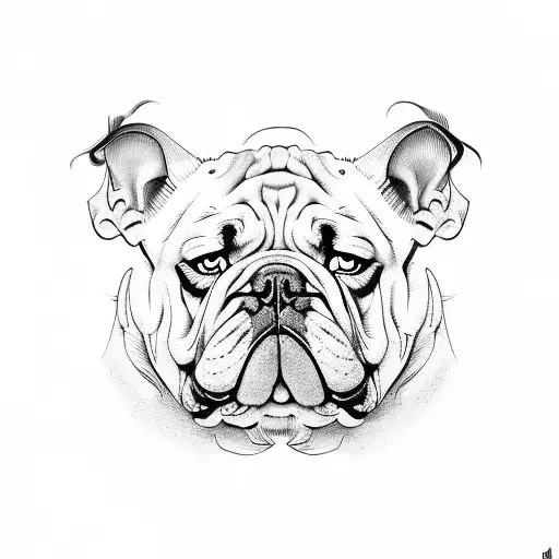 bulldog  mad dog mean tattoo design idea