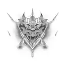 throat blackwork tribal style tattoo design idea