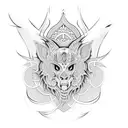 throat blackwork tribal style tattoo design idea