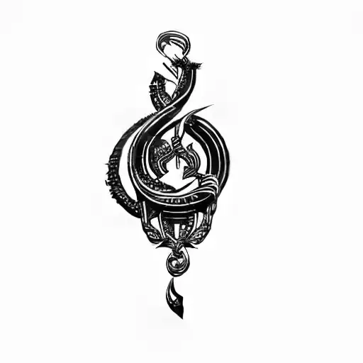 g clef tattoo design idea