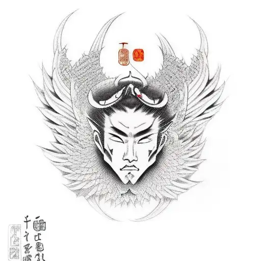 falling devil beat by angel  tattoo design idea