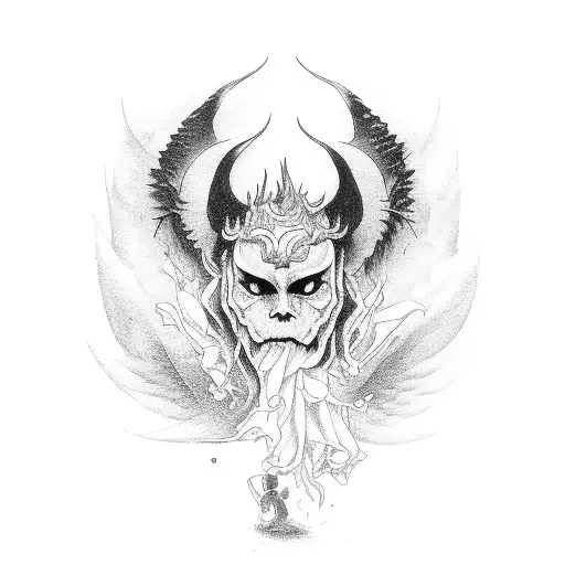 falling devil beat by angel  tattoo design idea