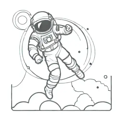 Space Black Hole with an astronaut floating tattoo design idea