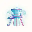 Air traffic control tower with radar screen tattoo design idea