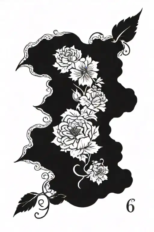 name Gertrudis plus date of birth great-grandmother tattoo design idea