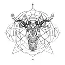 A geometric design combining the symbols of Taurus and Scorpio zodiac sign tattoo design idea